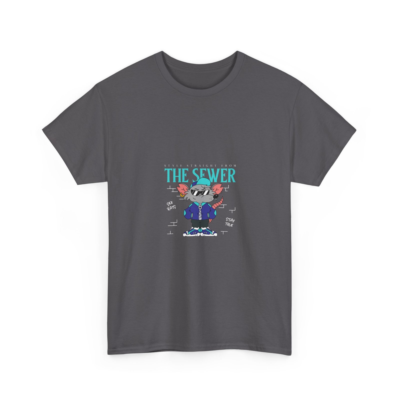 Urban Sewer Rat Illustration with Gritty Street Art Style - T-shirt - Image 7