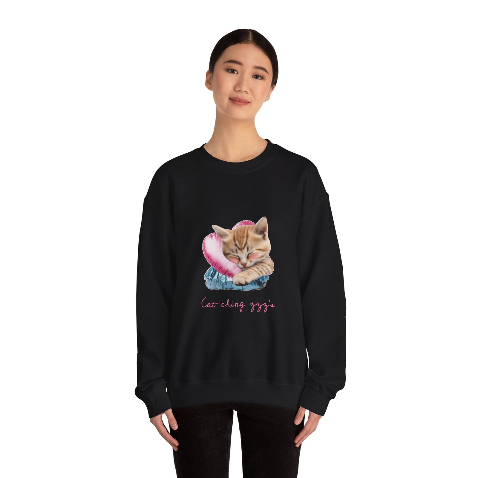 Sleeping Ginger Cat Cozy and Adorable Illustration - Sweatshirt - Image 4