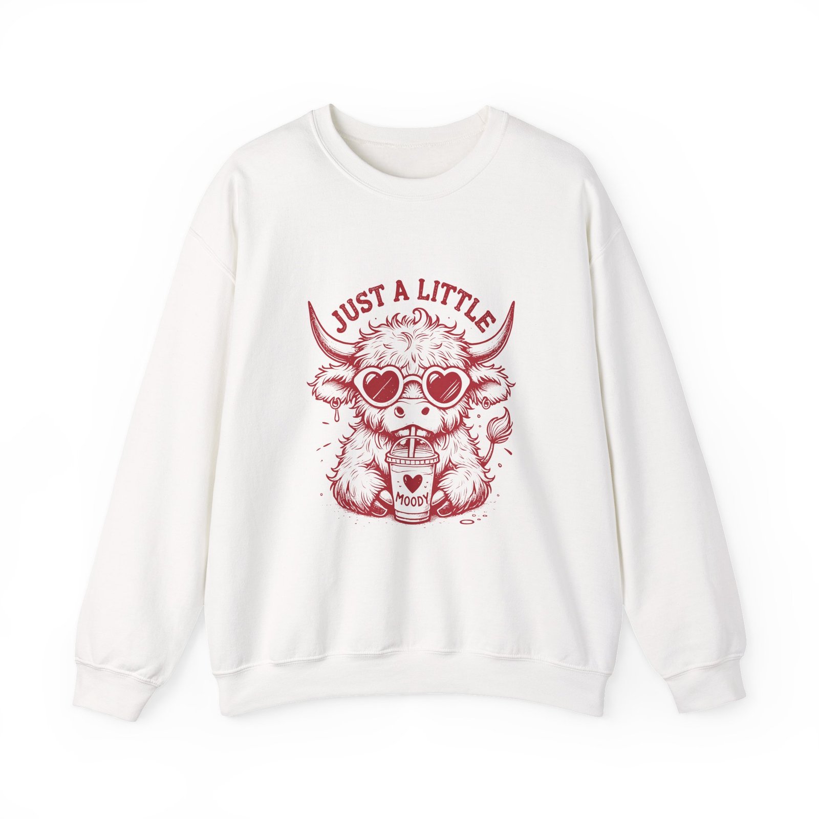 Just a Little Moody Red Cow Wearing Cool Sunglasses - Sweatshirt