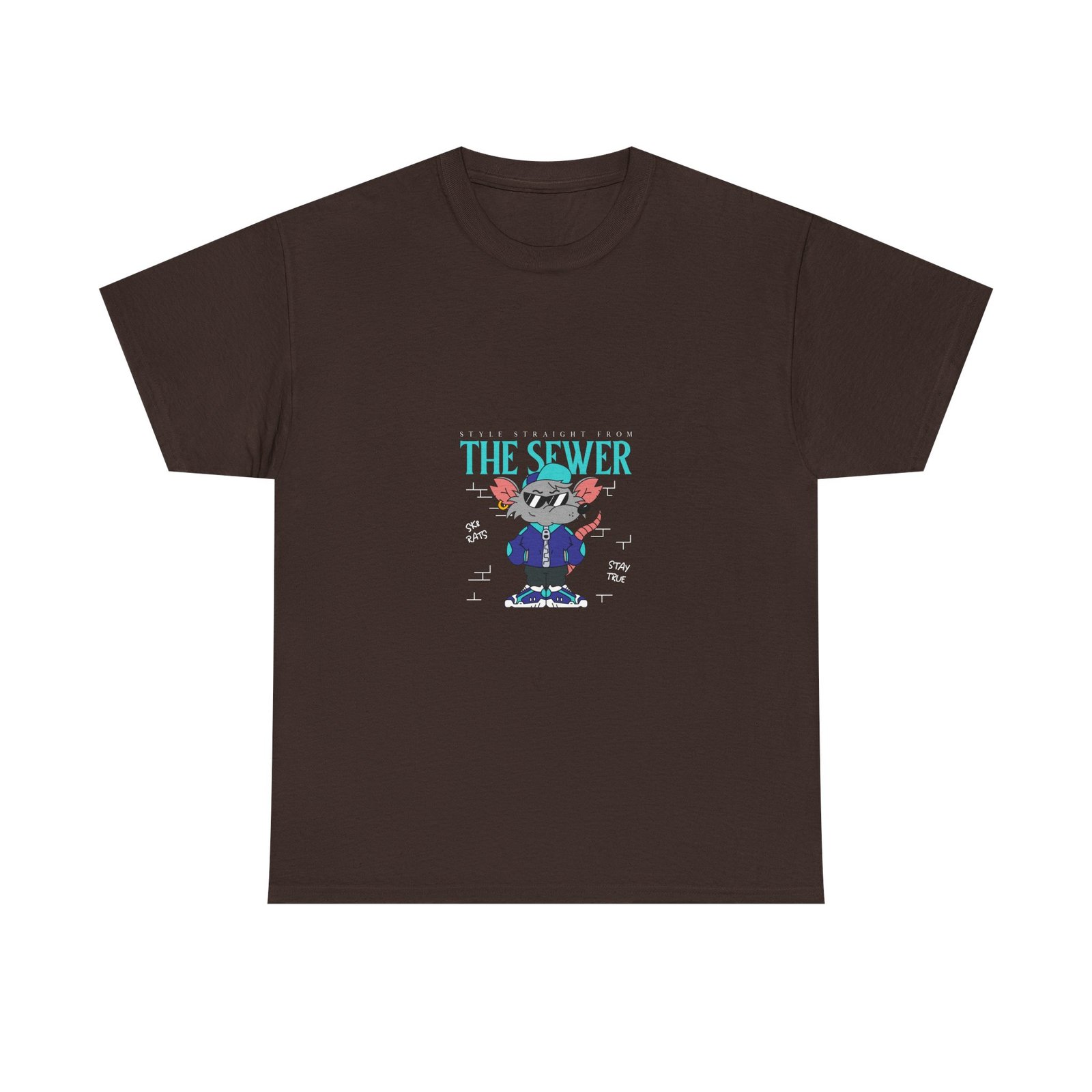 Urban Sewer Rat Illustration with Gritty Street Art Style - T-shirt