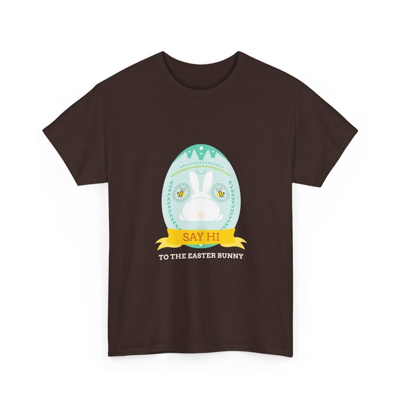 Say Hi to the Easter Bunny Cute Cartoon Design - T-shirt - Image 3