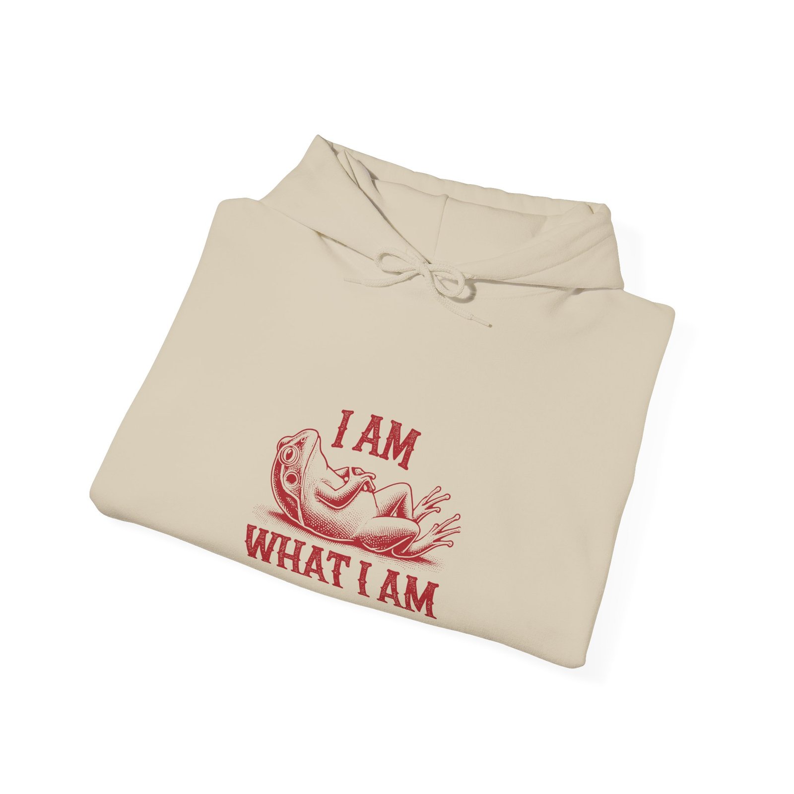I Am What I Am Red Frog Illustration Bold Statement Design - Hoodie - Image 8