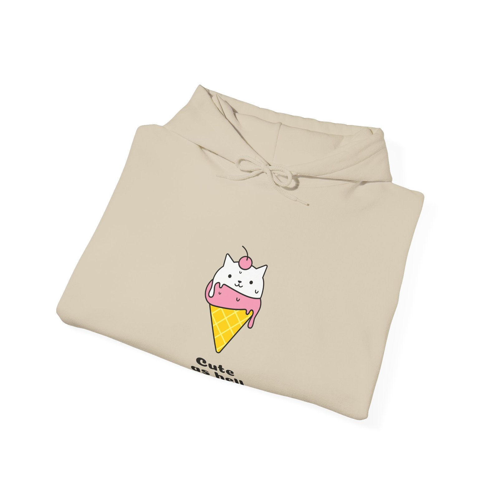 Cute As Hell Typography with Playful Script and Bold Contrast - Hoodie - Image 8