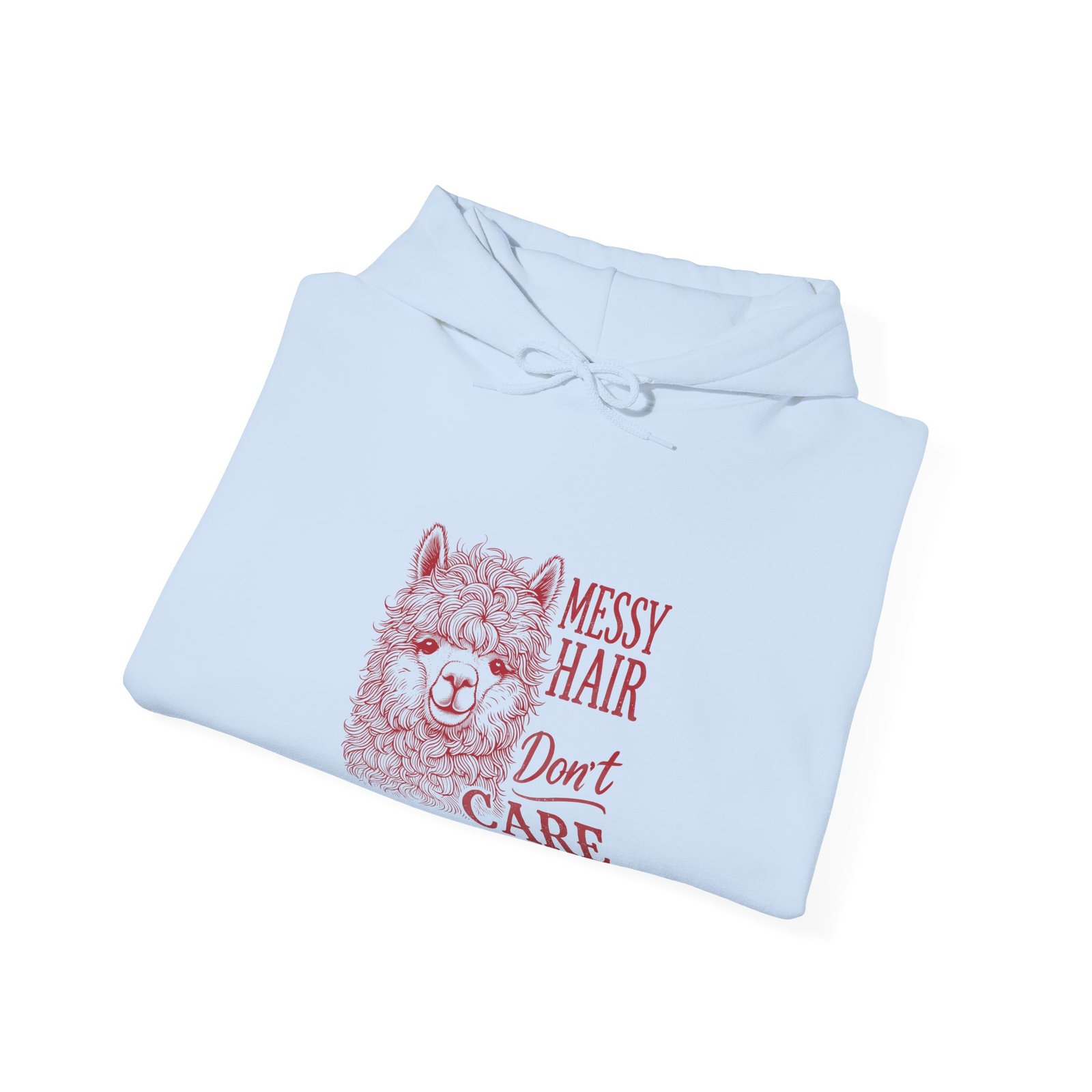 Cute Red Llama with Messy Hair Illustration - Hoodie - Image 12