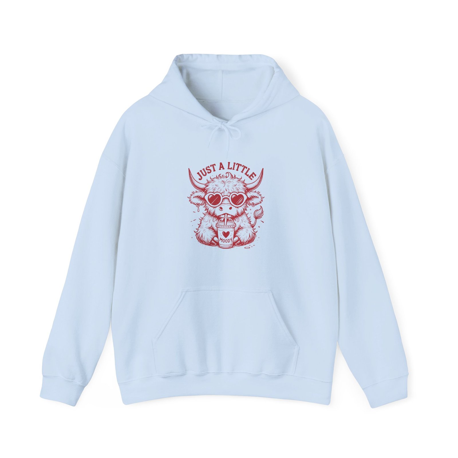 Just a Little Moody Red Cow Wearing Cool Sunglasses - Hoodie - Image 9