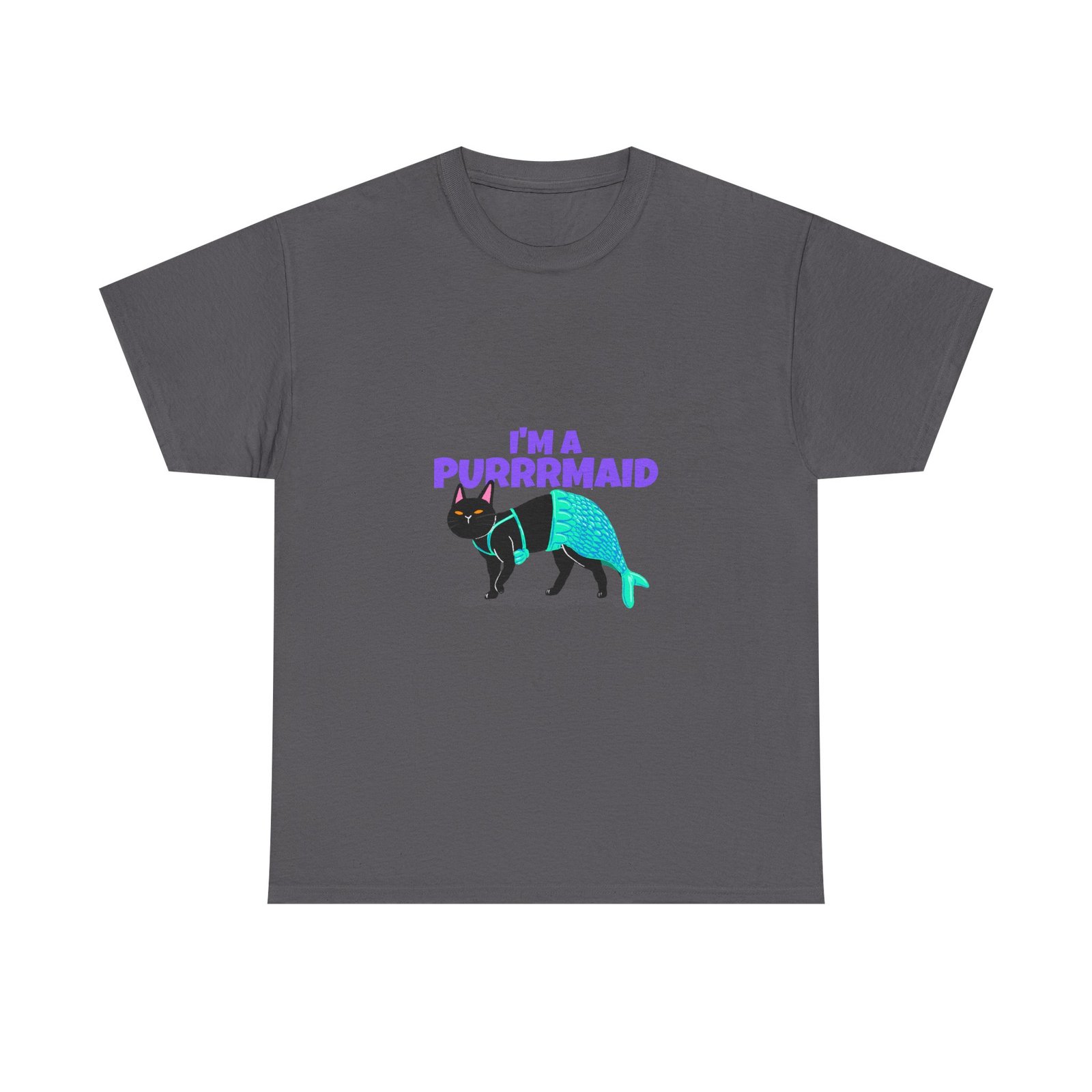 Funny Im A Purrmaid Cat Cartoon Mermaid Design - T-shirt - Image 5