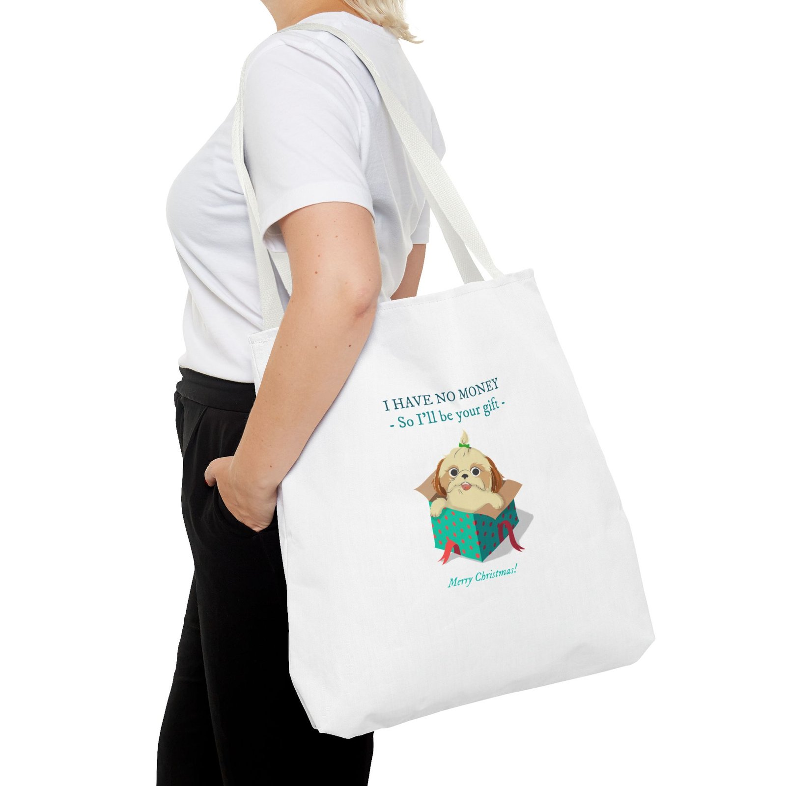 Funny No Money Gift Dog Cartoon Illustration - Tote Bag - Image 12