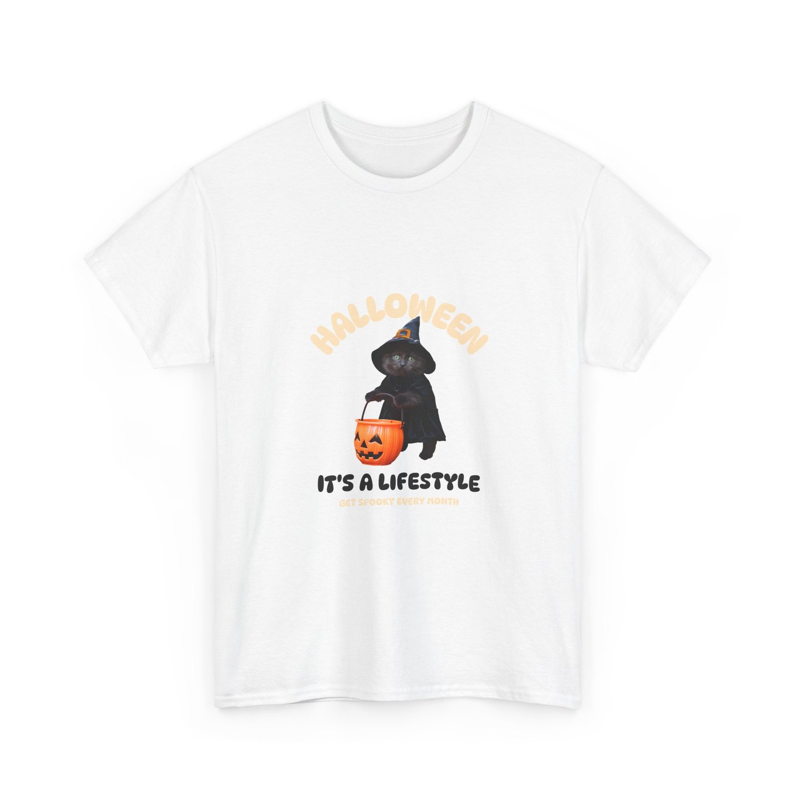 Halloween Lifestyle Cat with Spooky Elements Design - T-shirt - Image 3