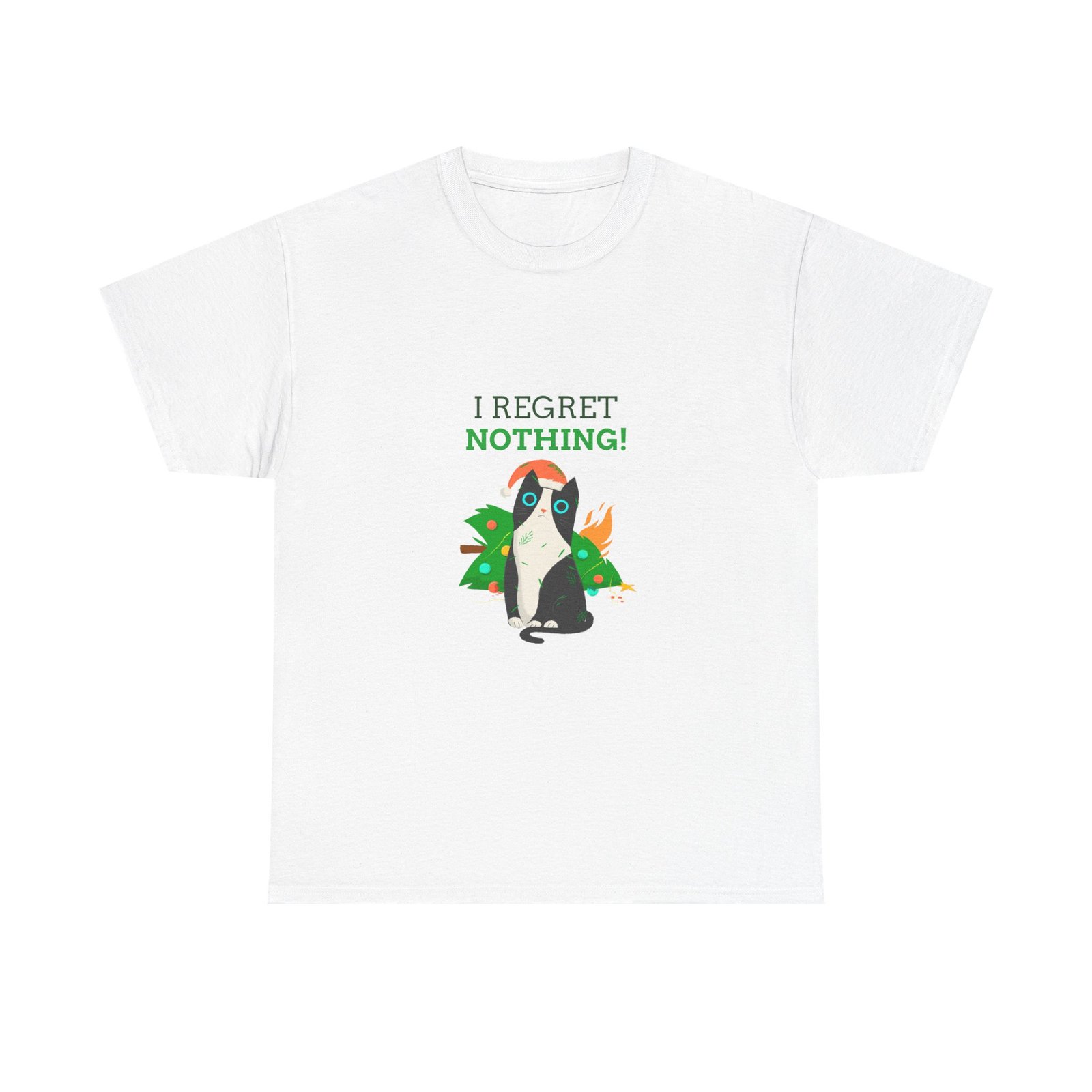 No Regrets Dog Graphic with Bold Typography and Playful Attitude - T-shirt