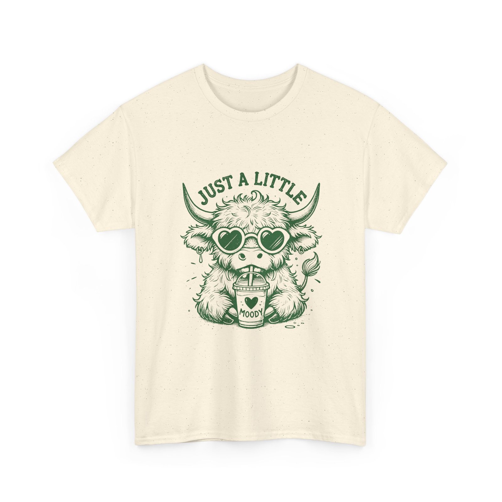Just a Little Moody Green Cow Wearing Sunglasses Illustration - T-shirt - Image 7