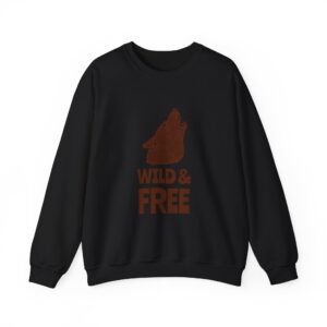 Wild and Free Wolf Artwork with Majestic Wilderness Elements - Sweatshirt
