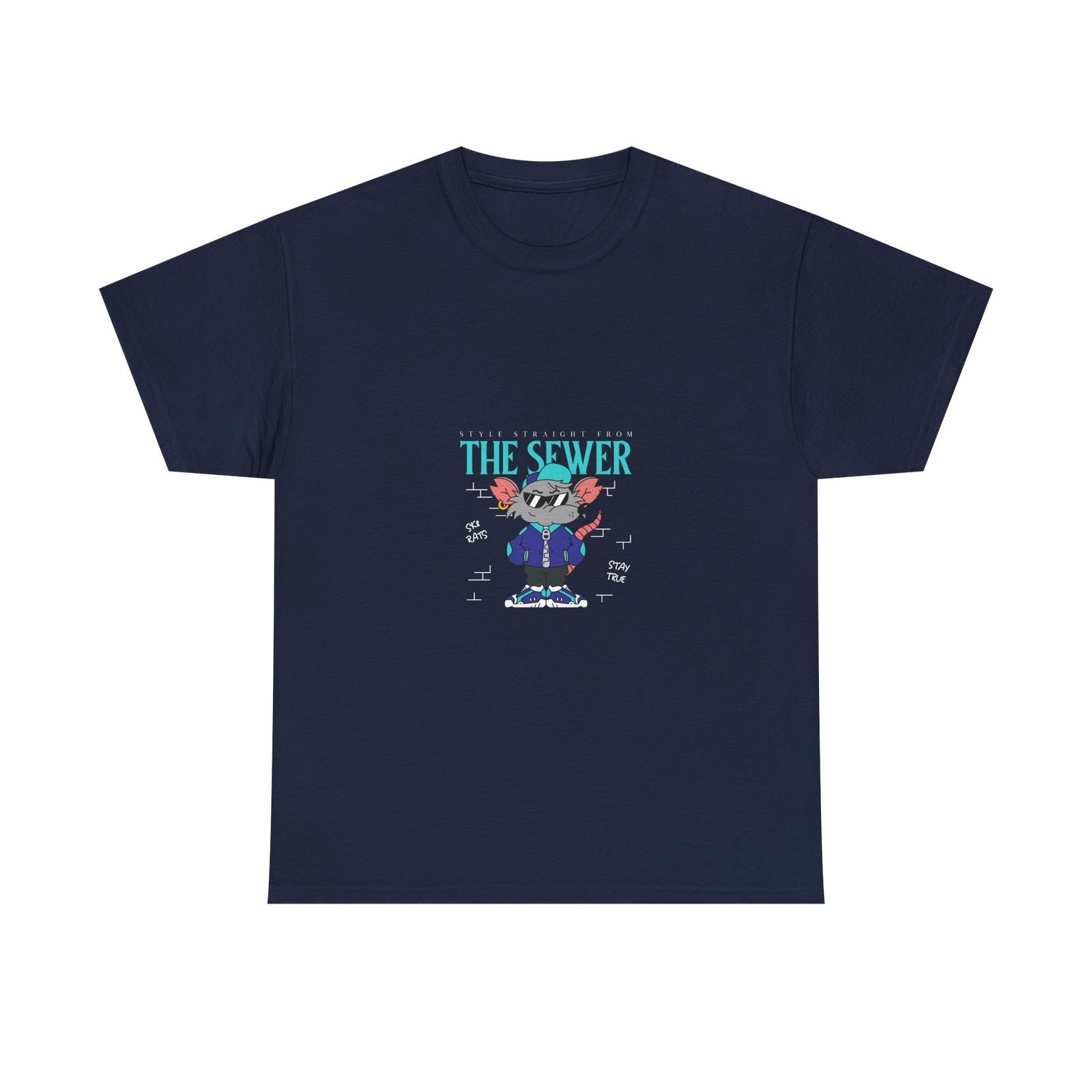 Urban Sewer Rat Illustration with Gritty Street Art Style - T-shirt - Image 9