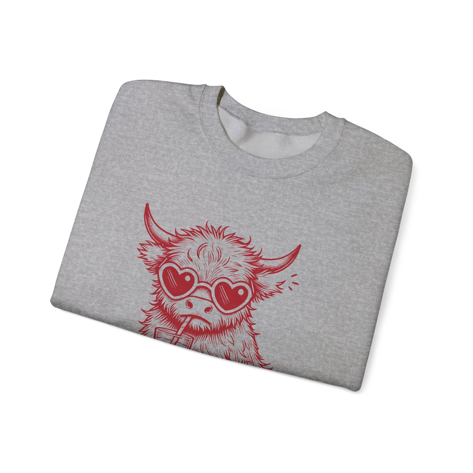 Just a Little Moody Red Cow Drinking Milk Cartoon - Sweatshirt - Image 11