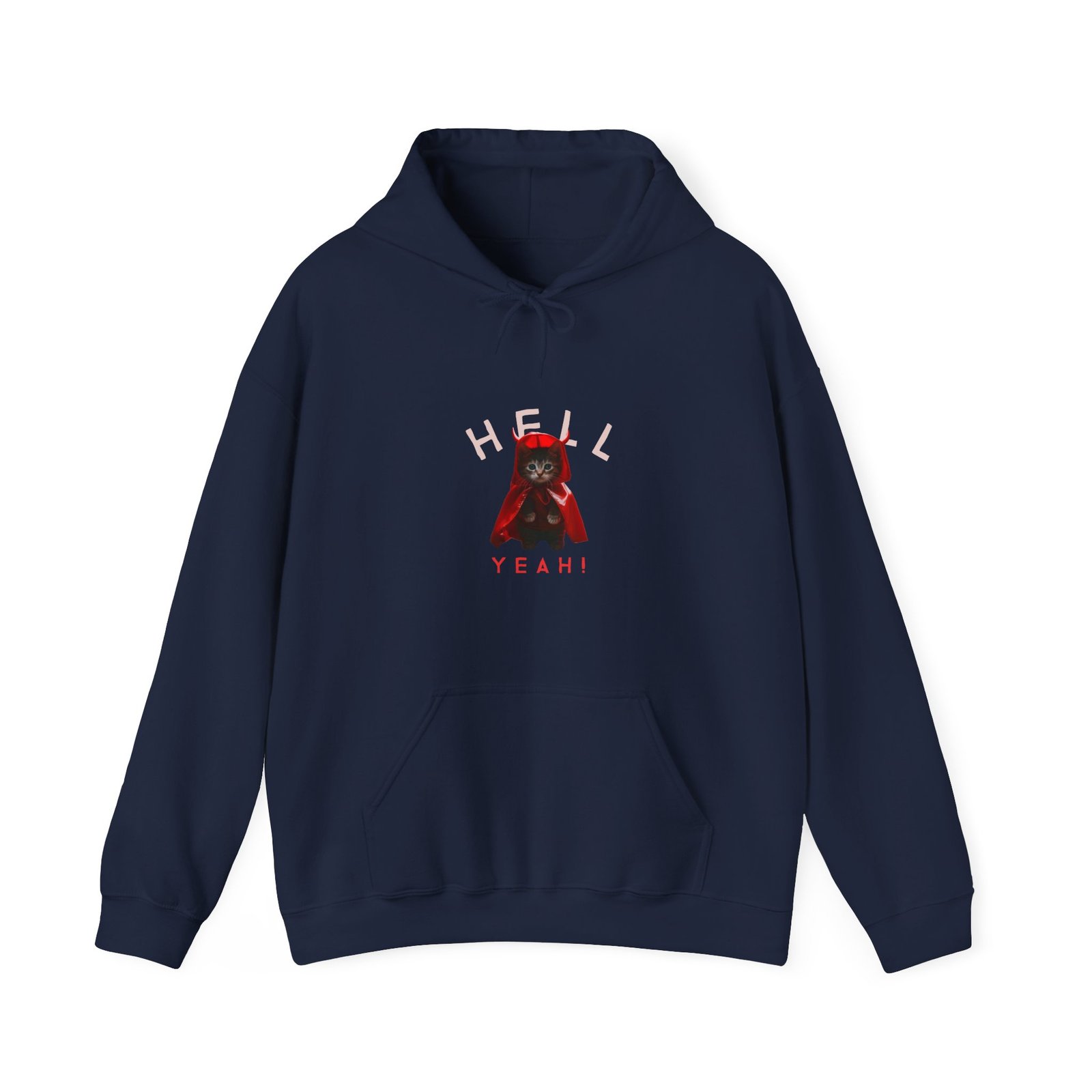 Hell Yeah! Devilish Cat Graphic with Bold Attitude - Hoodie - Image 9