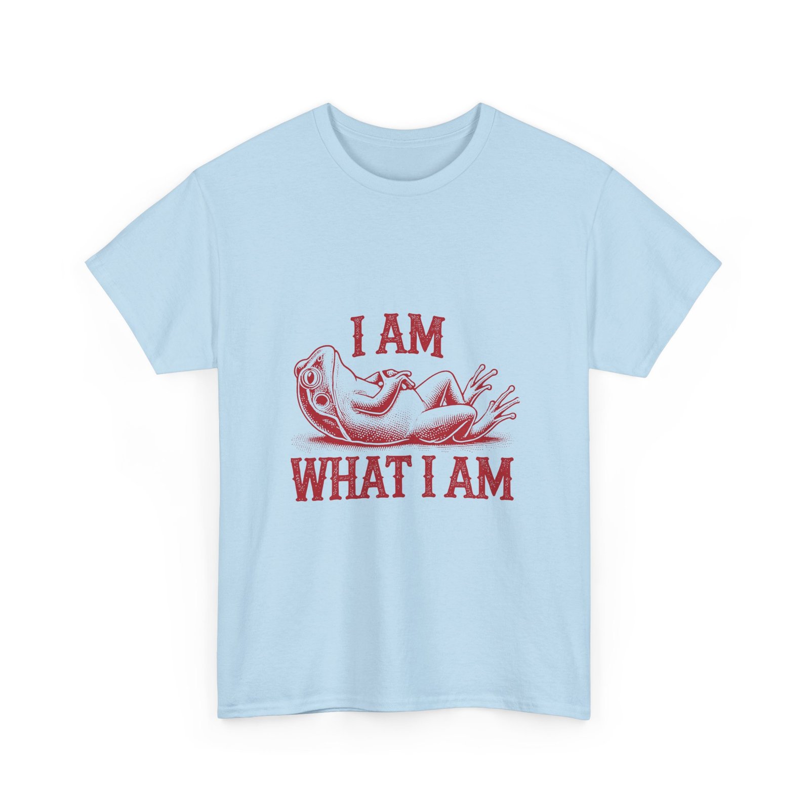 I Am What I Am Red Frog Illustration Bold Statement Design - T-shirt - Image 11