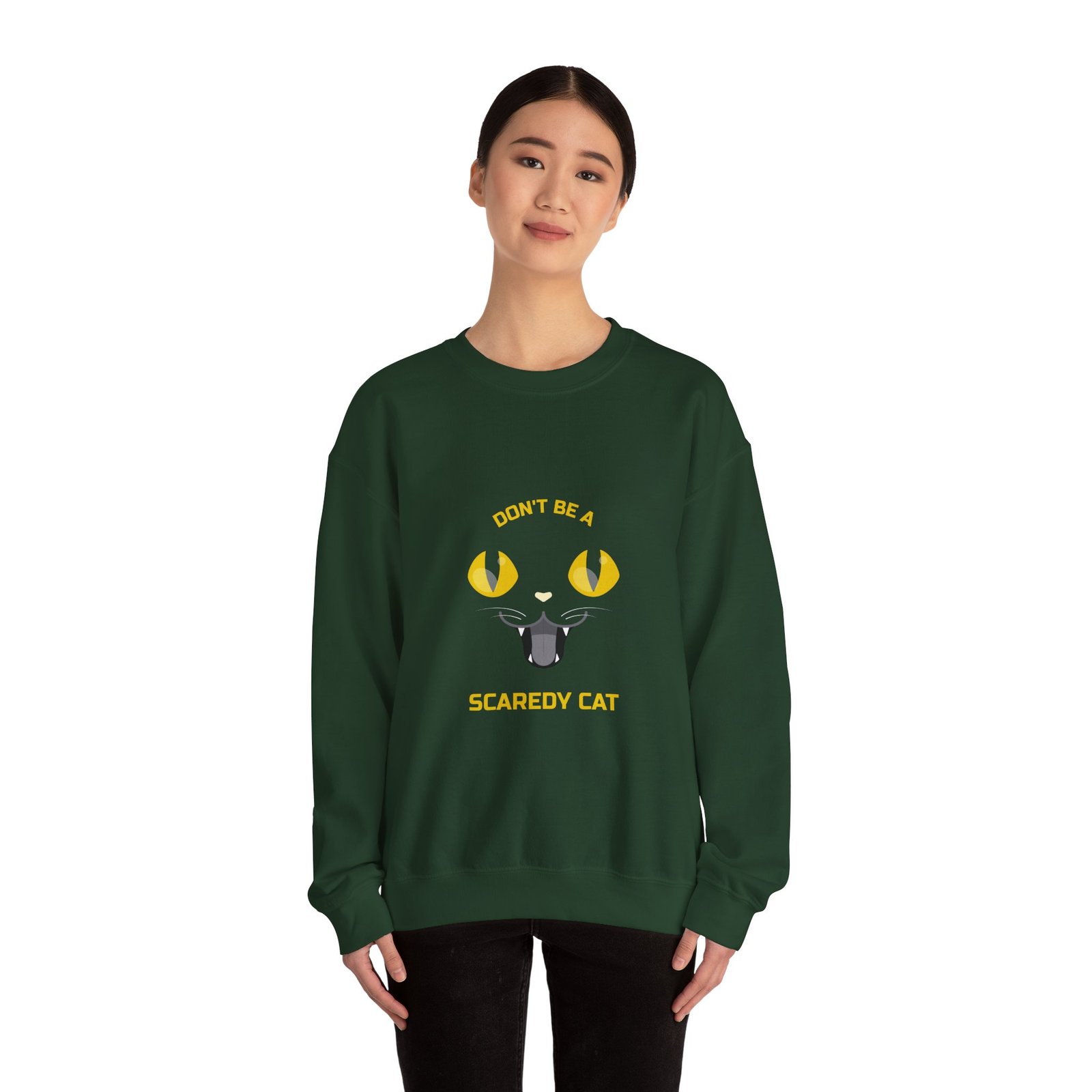 Cute Don’t Be a Scaredy Cat Playful Cat Teasing Design - Sweatshirt - Image 8