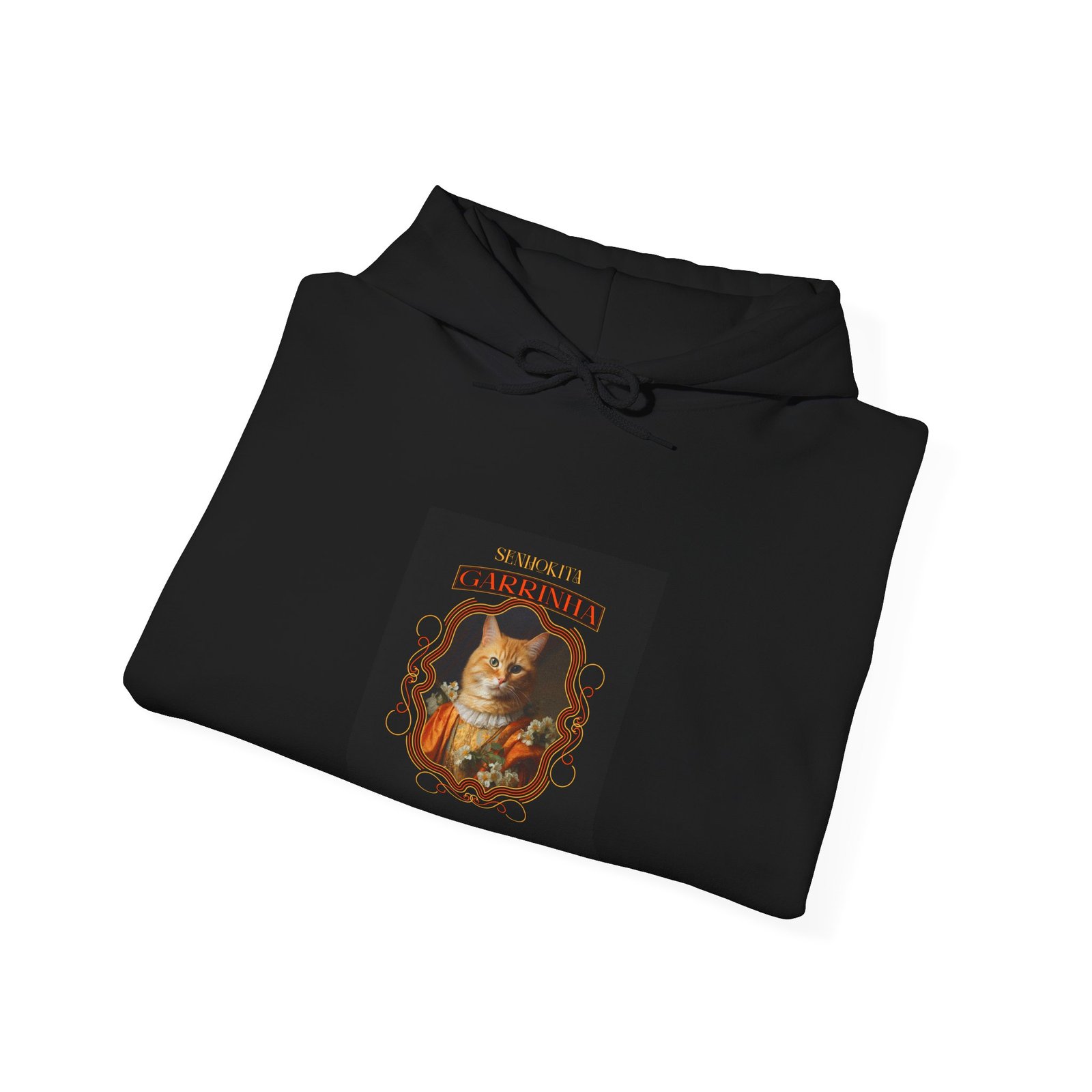 Garrinha Cat Regal Pose with Elegant Crown Illustration - Hoodie - Image 4
