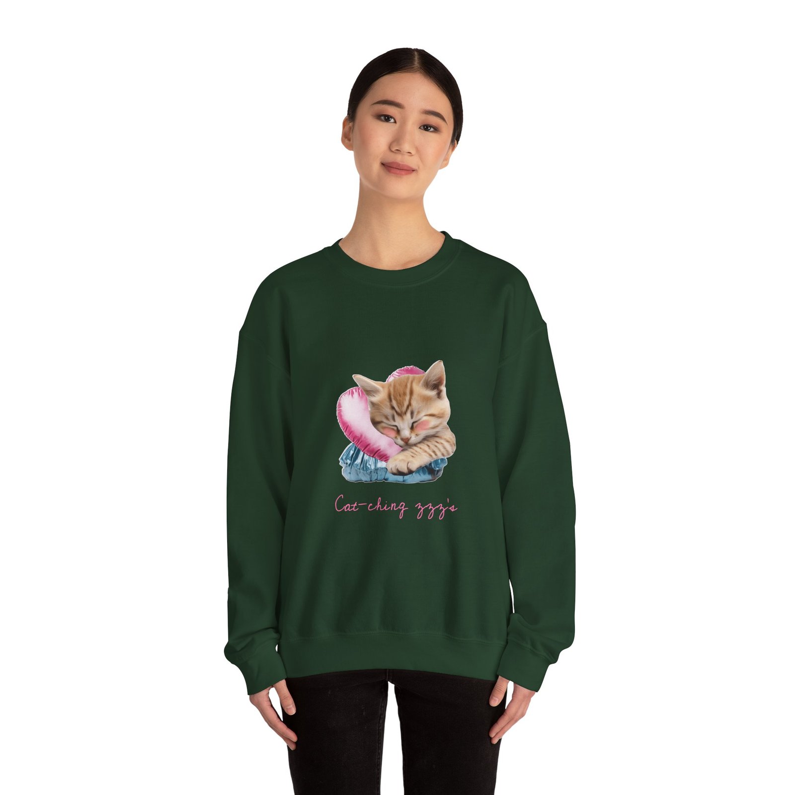Sleeping Ginger Cat Cozy and Adorable Illustration - Sweatshirt - Image 8