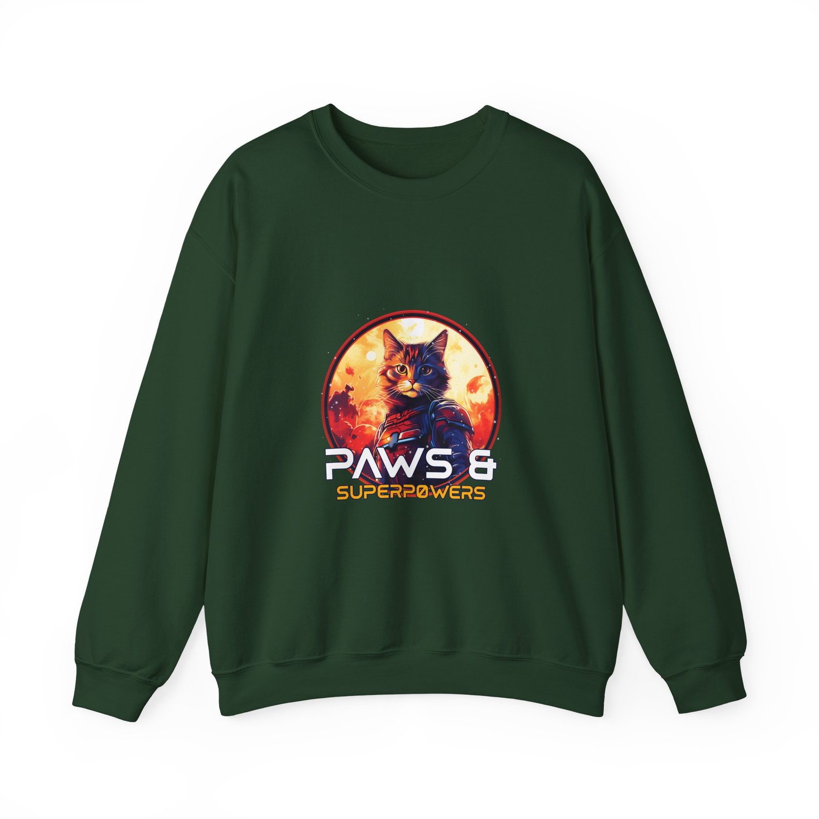 Paws and Superpowers Cute Animal Hero Design - Sweatshirt - Image 5