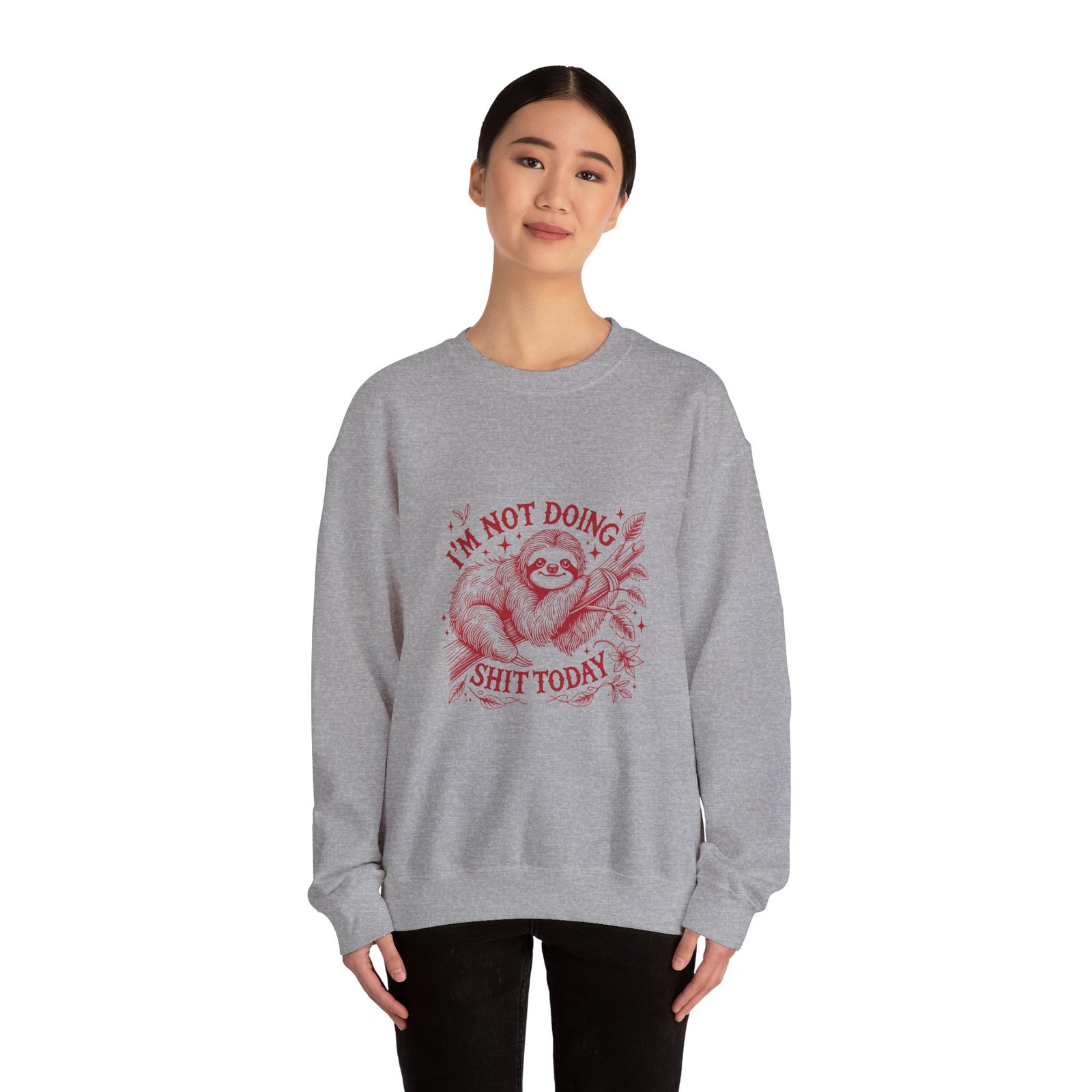 I’m Not Doing Shit Today Red Sloth Lazy Design - Sweatshirt - Image 12