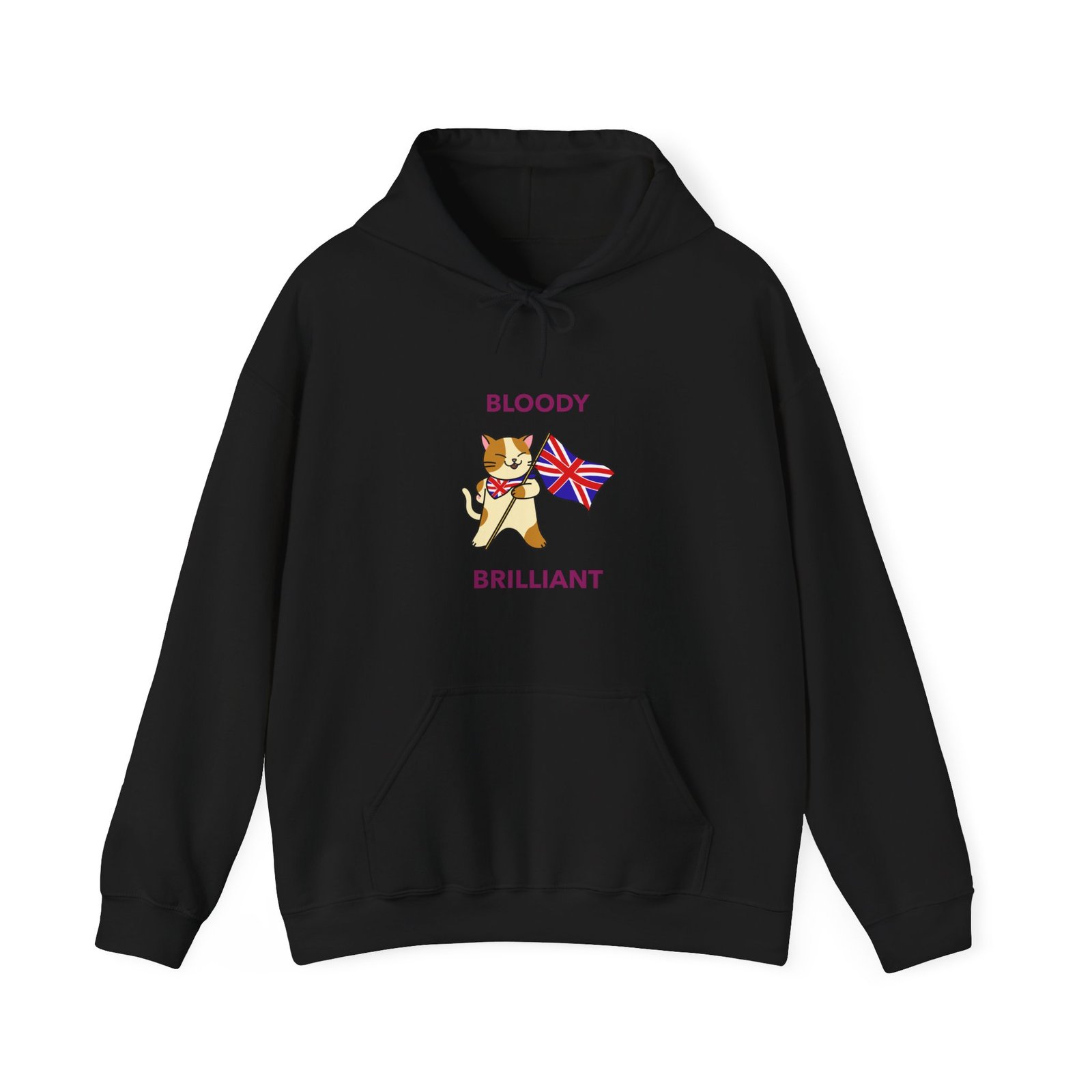 Bloody Brilliant Cat Graphic with Edgy Red Accents - Hoodie
