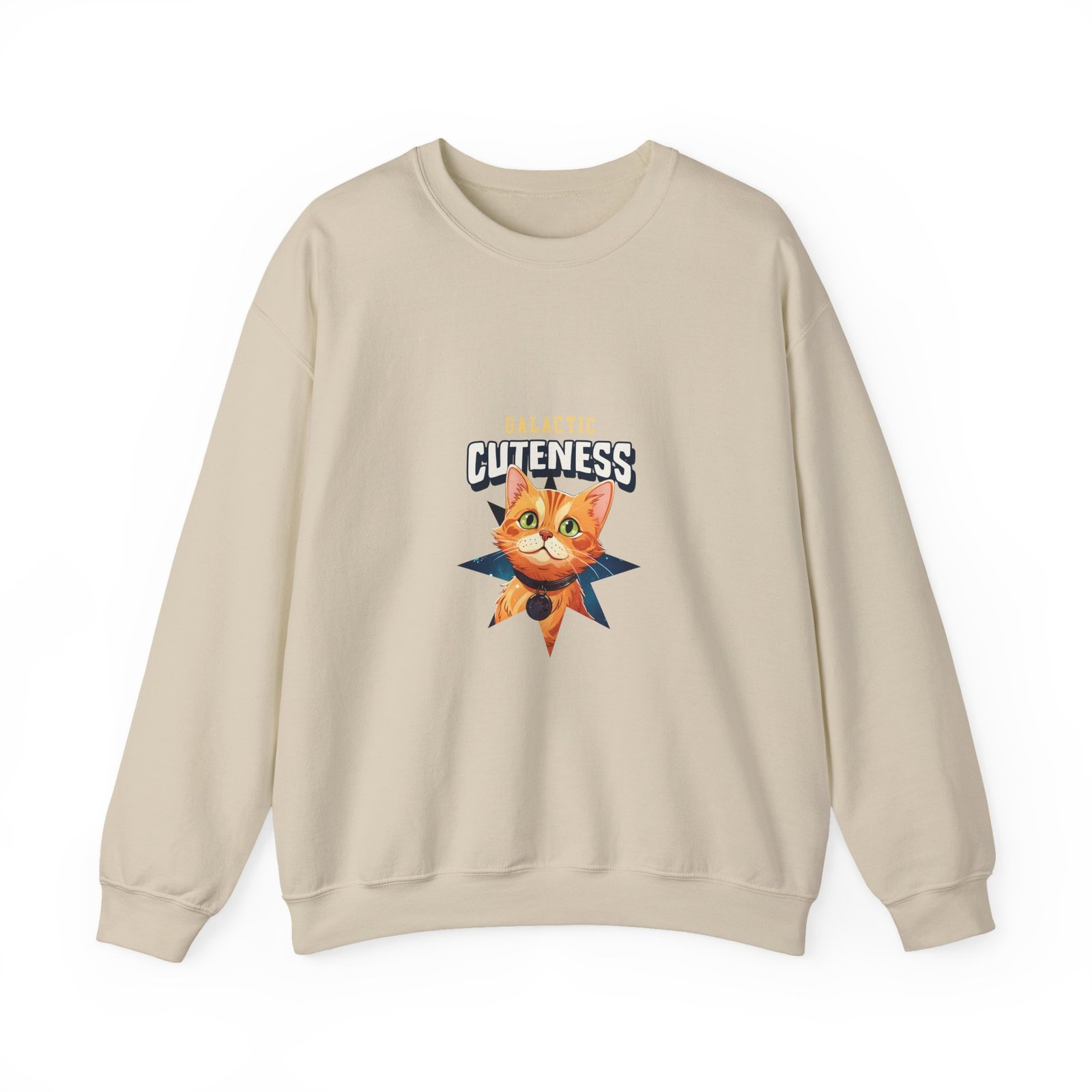 Galactic Cuteness Space Cat Floating in Colorful Cosmos - Sweatshirt - Image 5