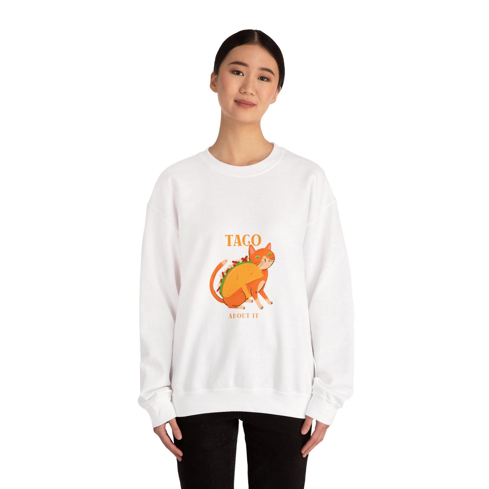 Funny I Dont Want To Taco About It Taco Cat Meme Design - Sweatshirt - Image 4