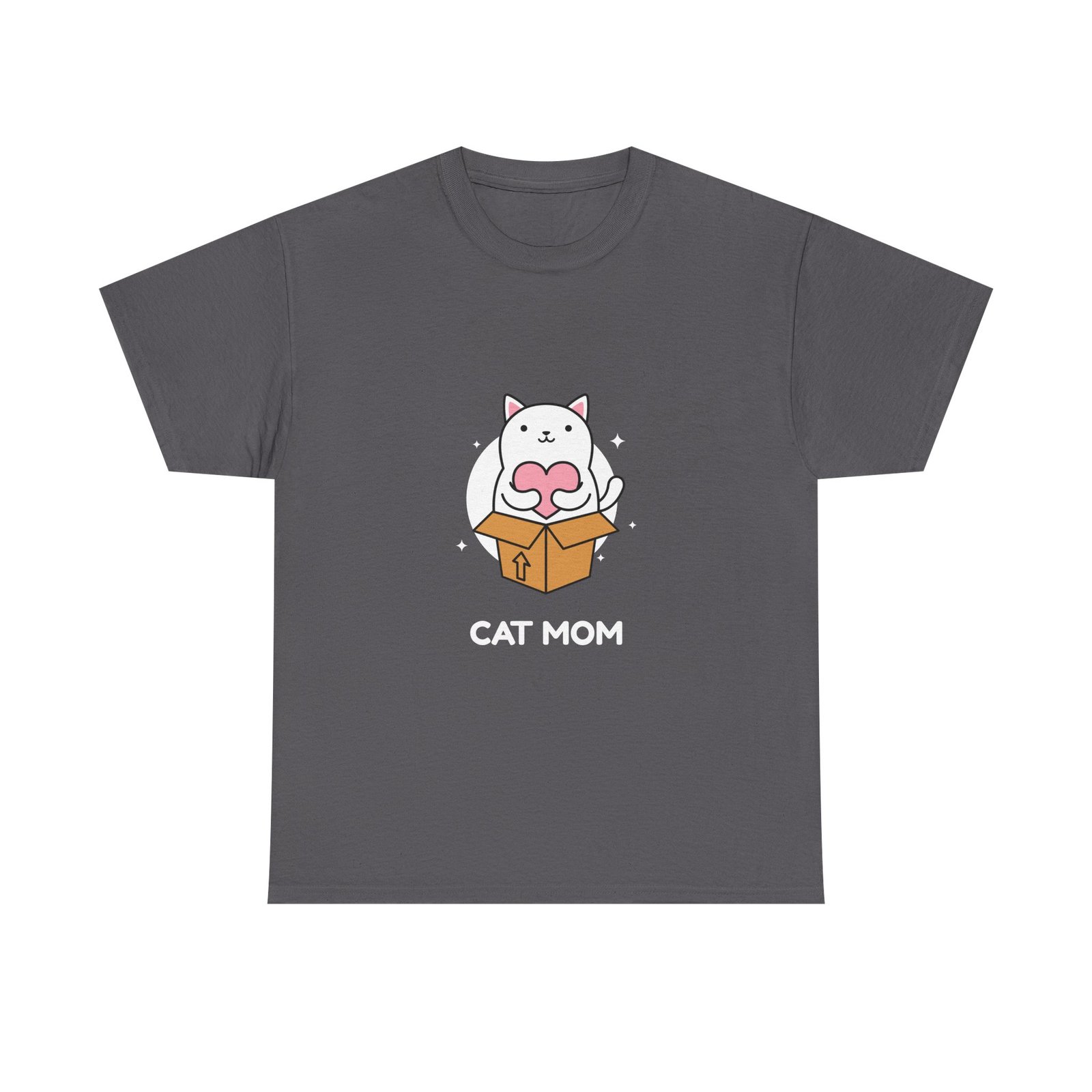 Cute Cat Mom Illustration with Cat in a Box Design - T-shirt - Image 5
