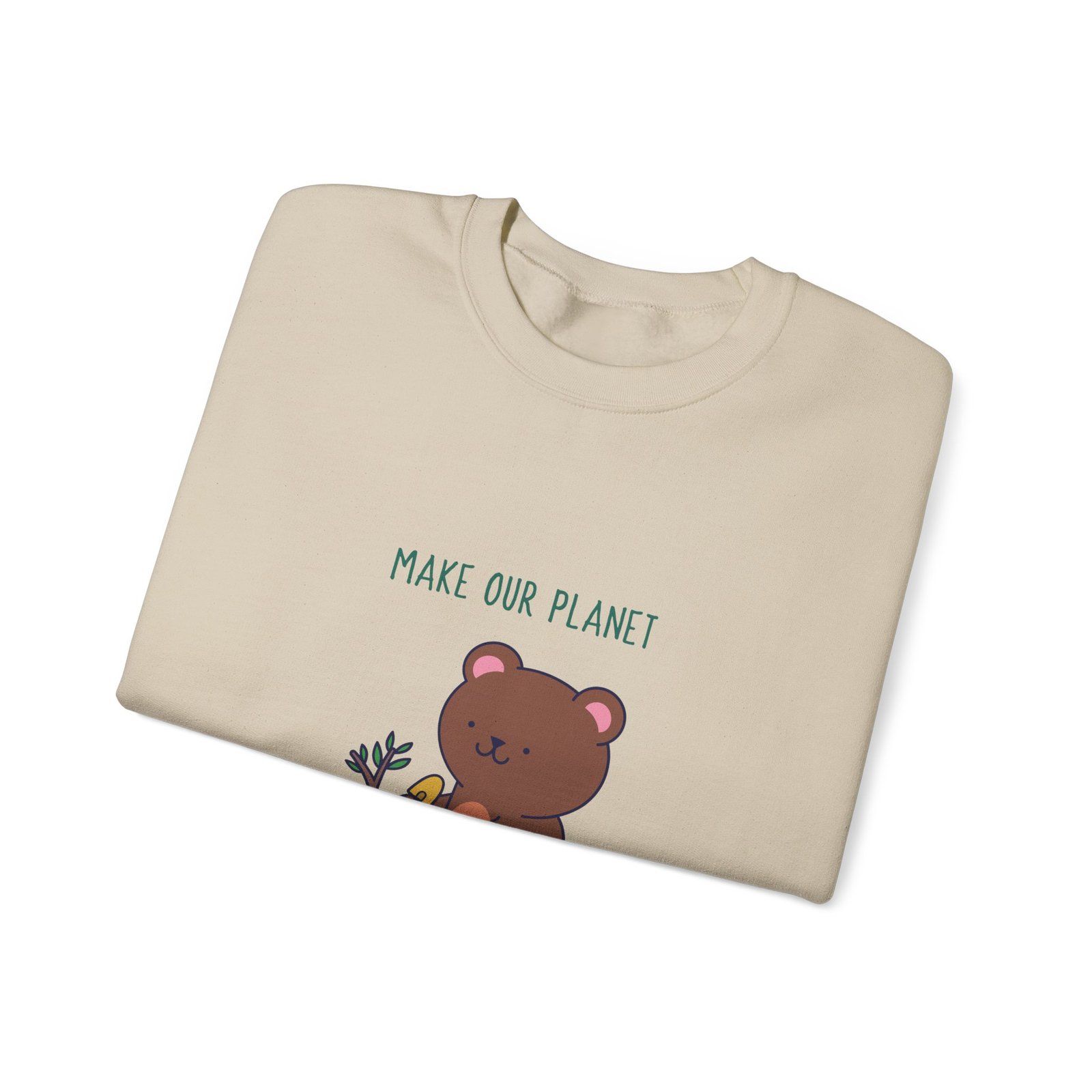Make Our Planet Great Again Caring Bear Environmental Design - Sweatshirt - Image 7