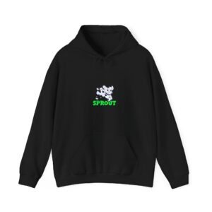 Whimsical Sprout Cow Illustration in Fresh Green Tones - Hoodie