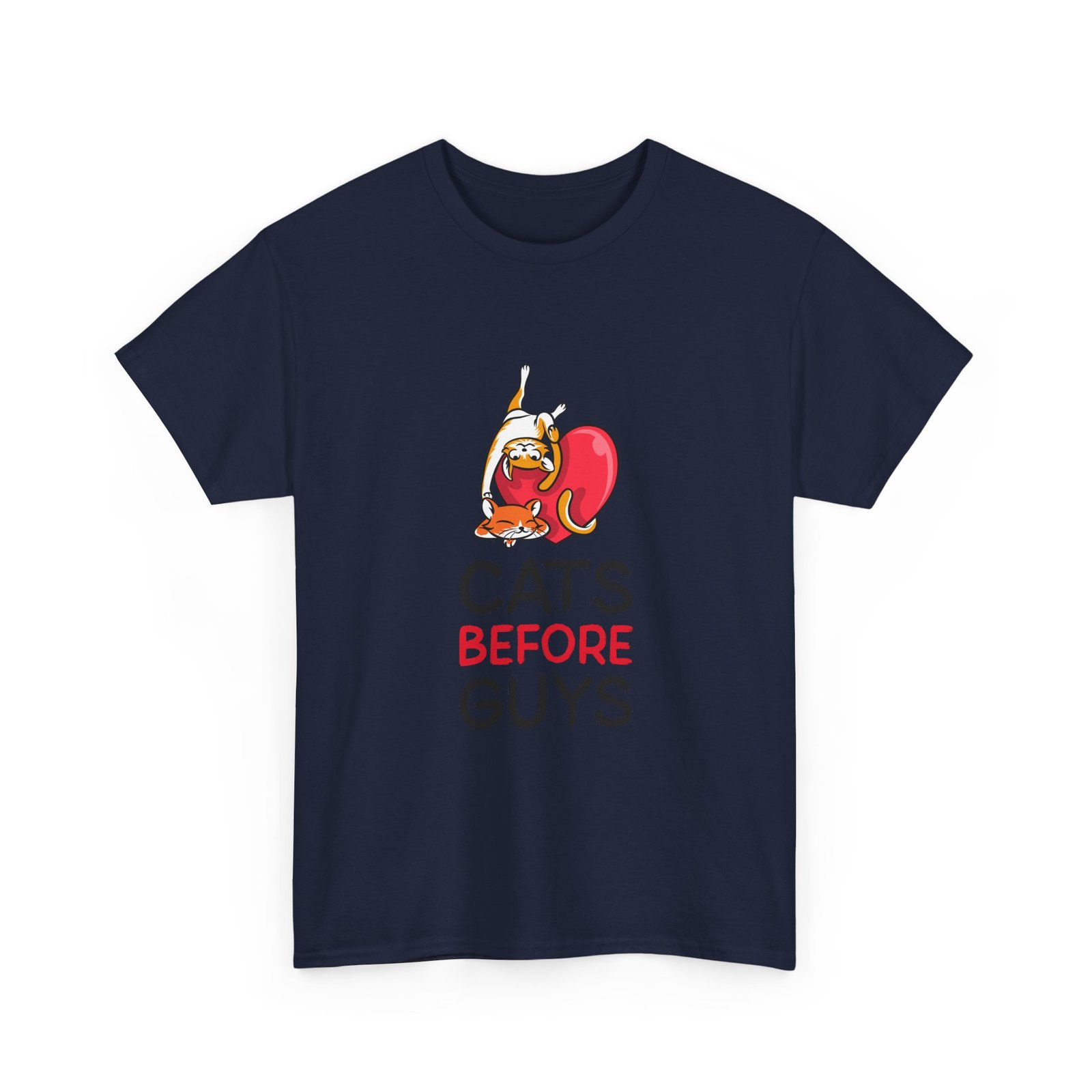Cute Cats Before Guys Cute Typography Graphic - T-shirt - Image 11