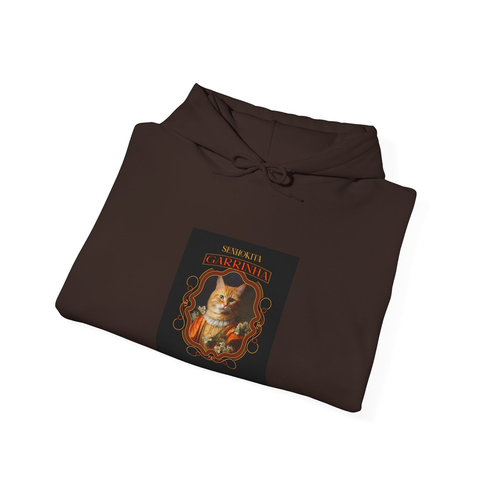 Garrinha Cat Regal Pose with Elegant Crown Illustration - Hoodie - Image 8