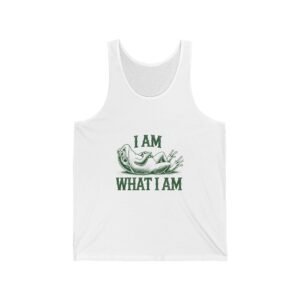 I Am What I Am Green Frog Cartoon Illustration - Tank Top