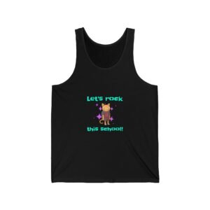Playful Cat with Let’s Rock This School Graphic - Tank Top