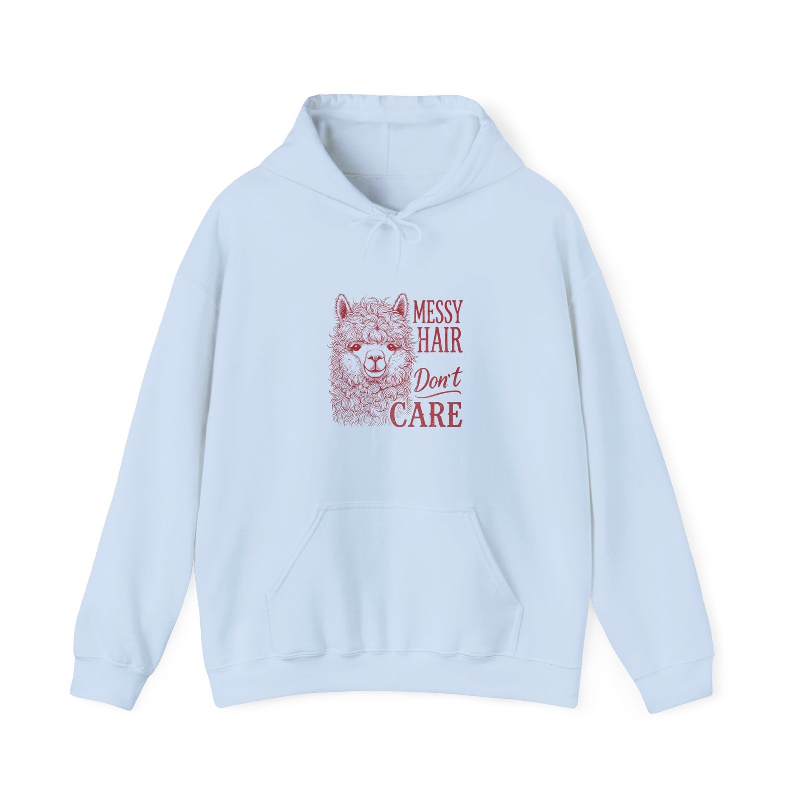 Cute Red Llama with Messy Hair Illustration - Hoodie - Image 9