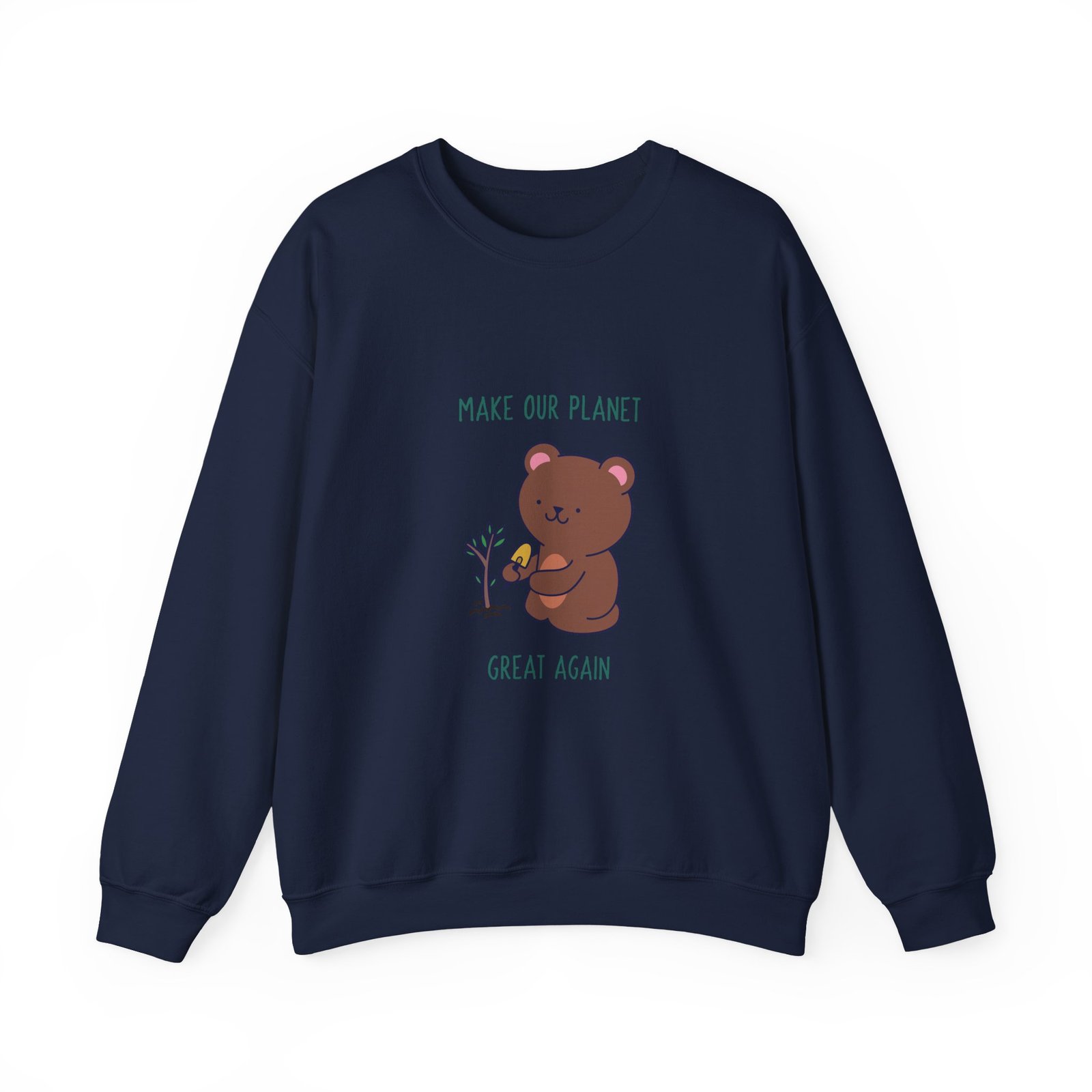 Make Our Planet Great Again Caring Bear Environmental Design - Sweatshirt - Image 9