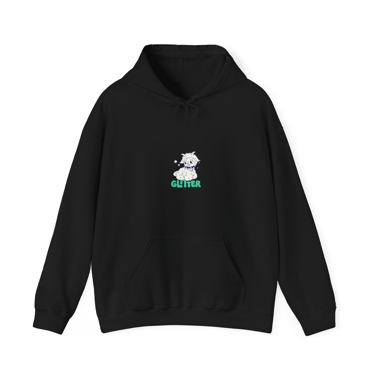 Glitter Sparkly Dog Silhouette with Shimmering Details - Hoodie