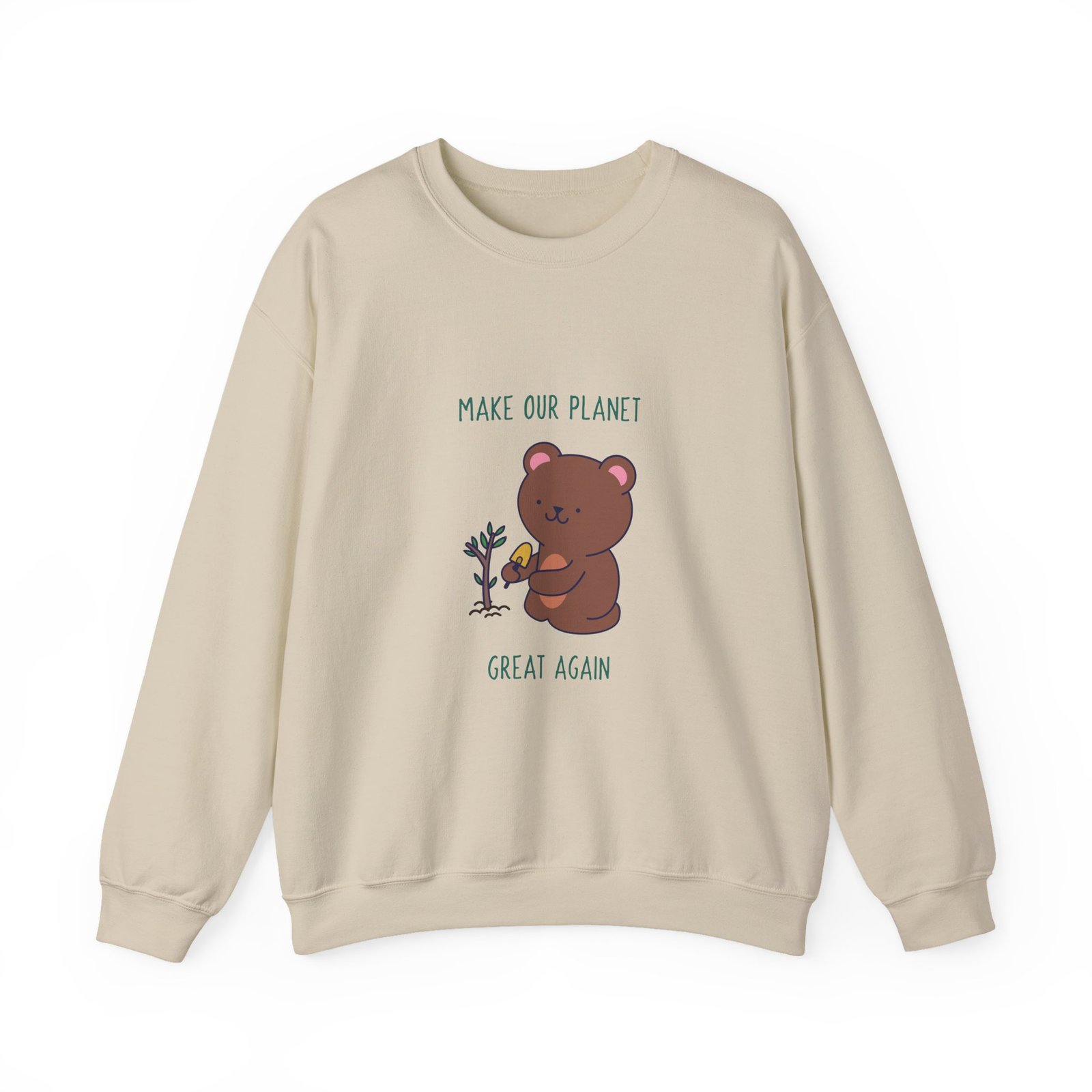 Make Our Planet Great Again Caring Bear Environmental Design - Sweatshirt - Image 5