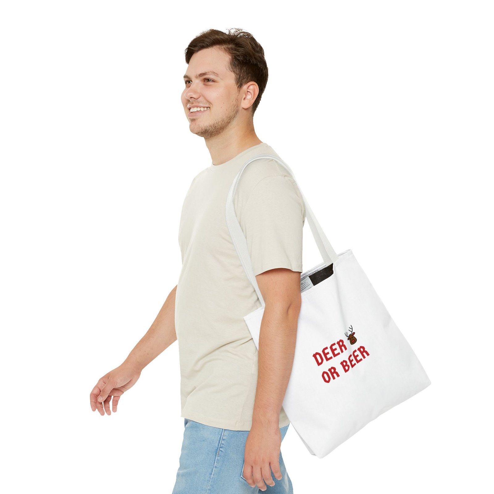 Humorous Deer or Beer Pun with Deer Illustration - Tote Bag - Image 7