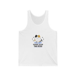 Hooman Clean This Mess Cat Funny Humorous Pet Illustration - Tank Top