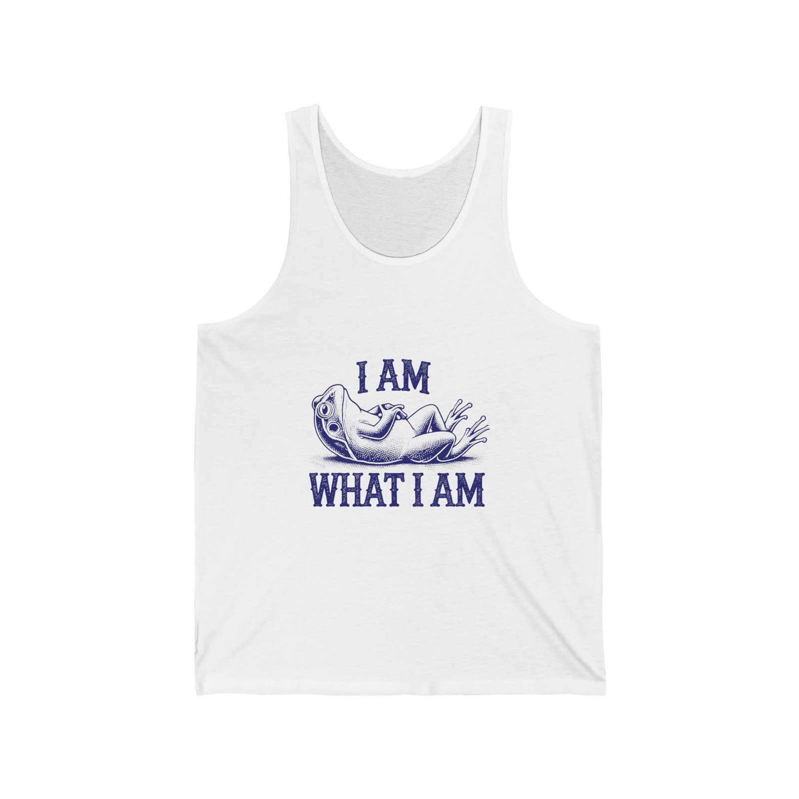 I Am What I Am Blue Frog Inspirational Graphic - Tank Top