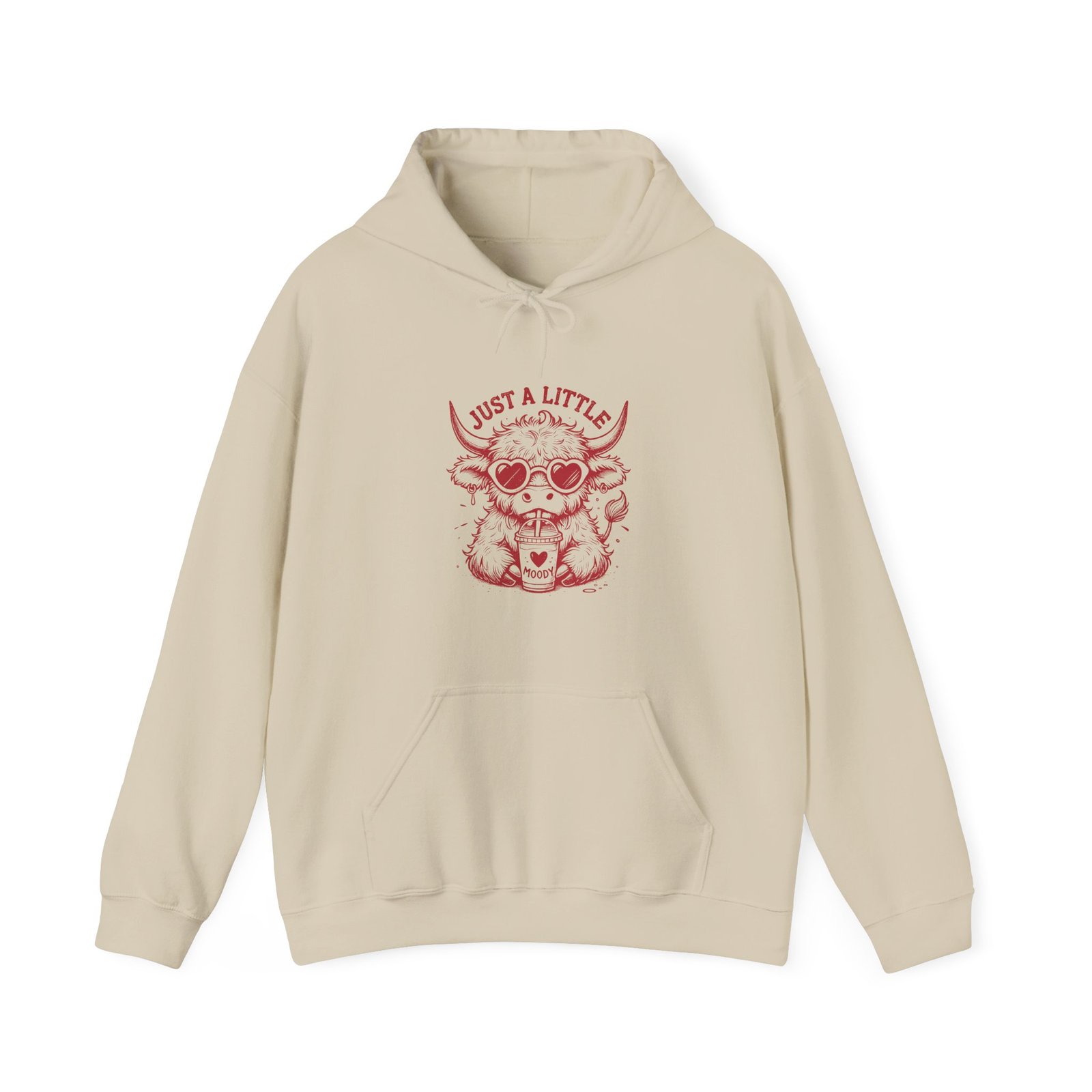 Just a Little Moody Red Cow Wearing Cool Sunglasses - Hoodie - Image 5