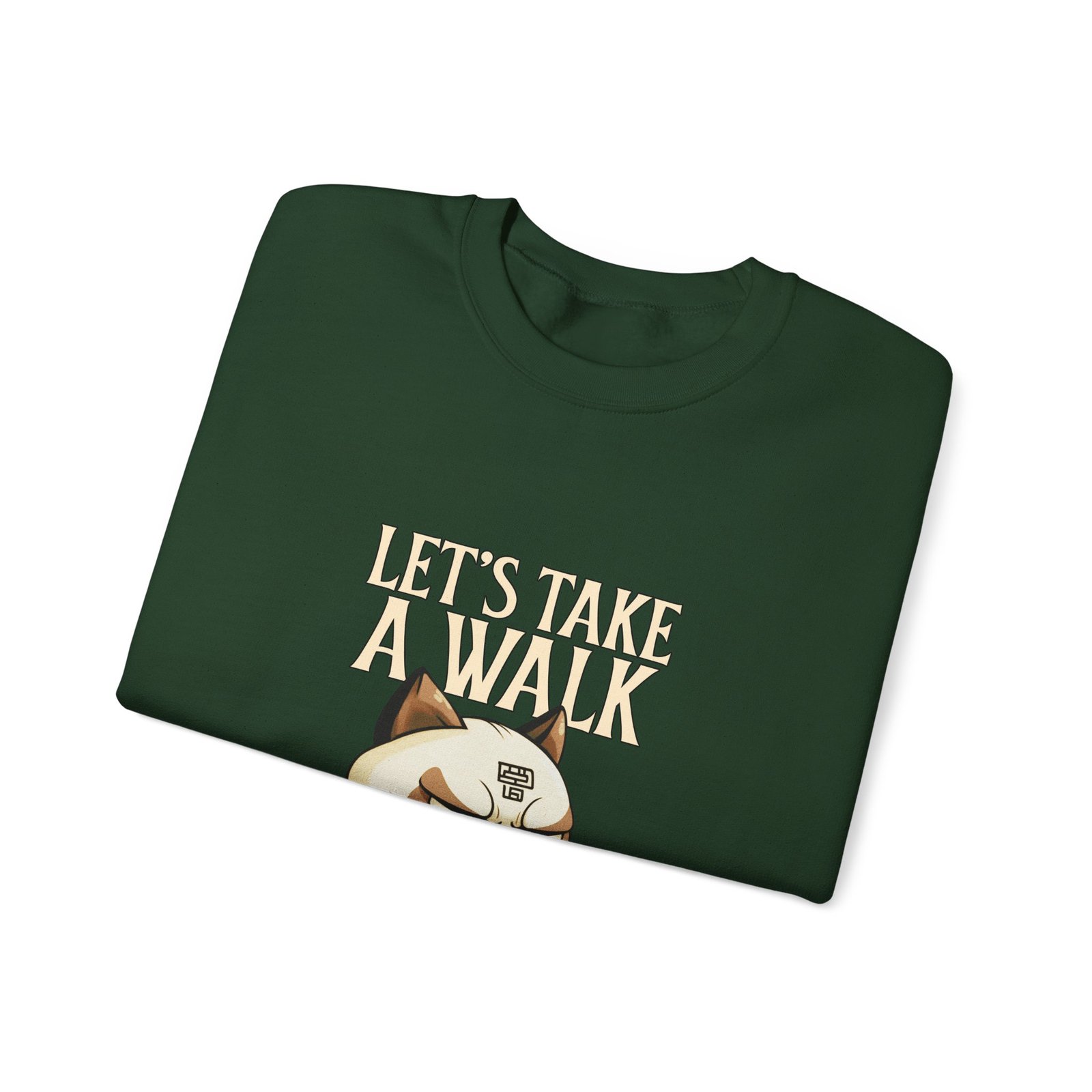 Grumpy Cat Illustration with Let’s Take a Walk Quote - Sweatshirt - Image 7