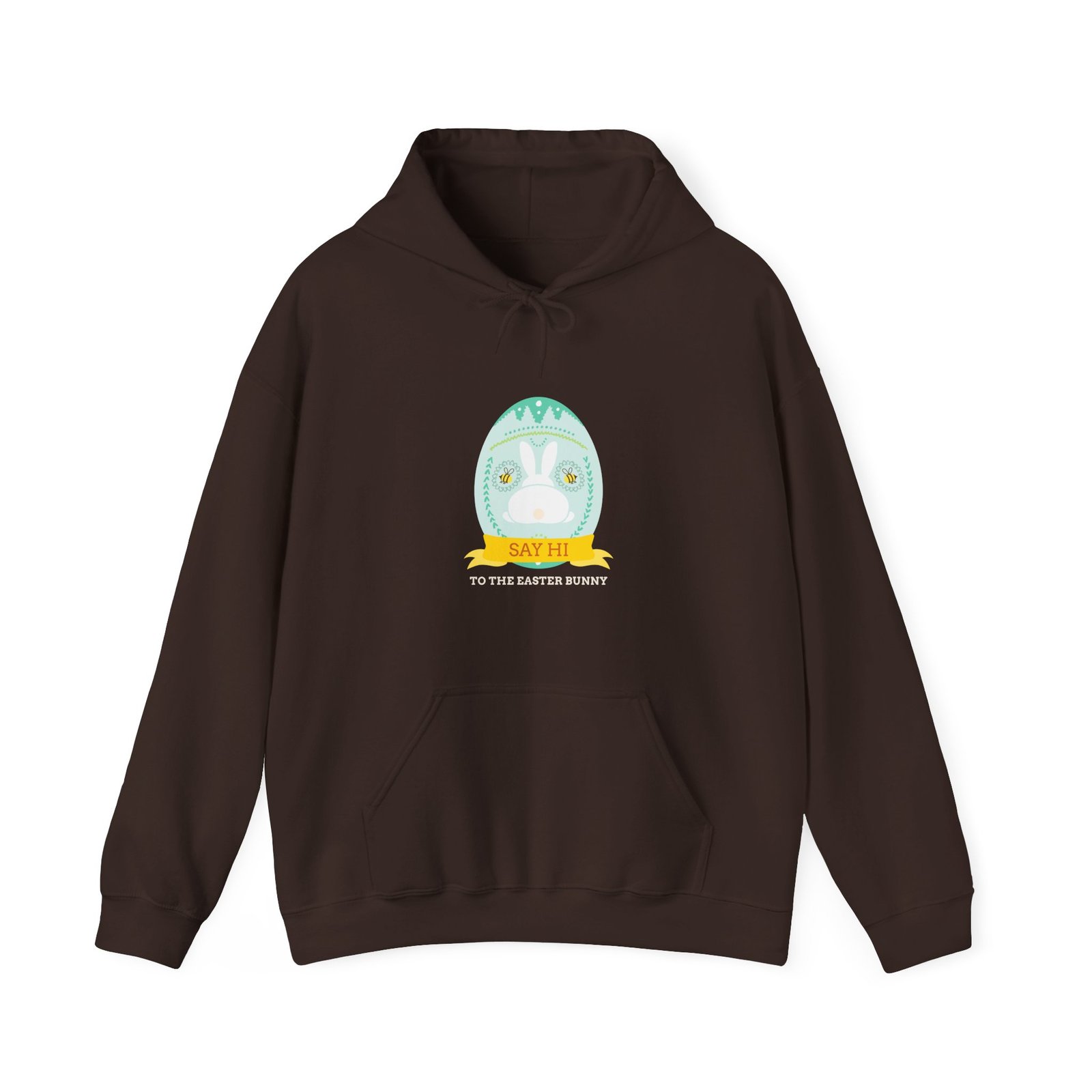 Say Hi to the Easter Bunny Cute Cartoon Design - Hoodie - Image 5