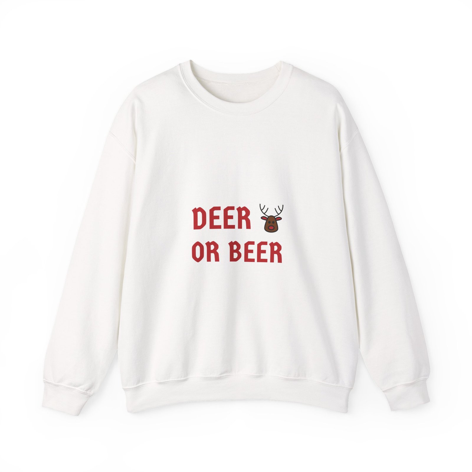 Humorous Deer or Beer Pun with Deer Illustration - Sweatshirt