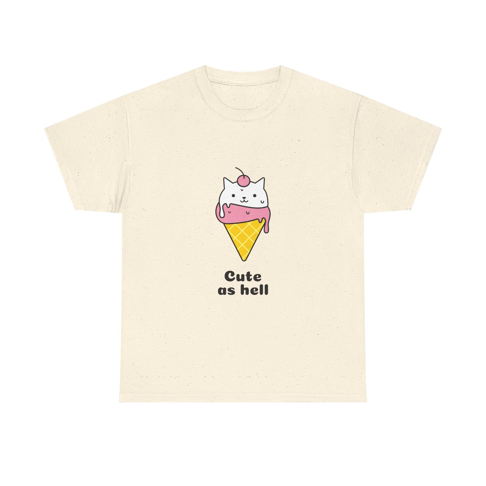 Cute As Hell Typography with Playful Script and Bold Contrast - T-shirt - Image 5