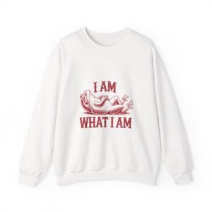 I Am What I Am Red Frog Illustration Bold Statement Design - Sweatshirt