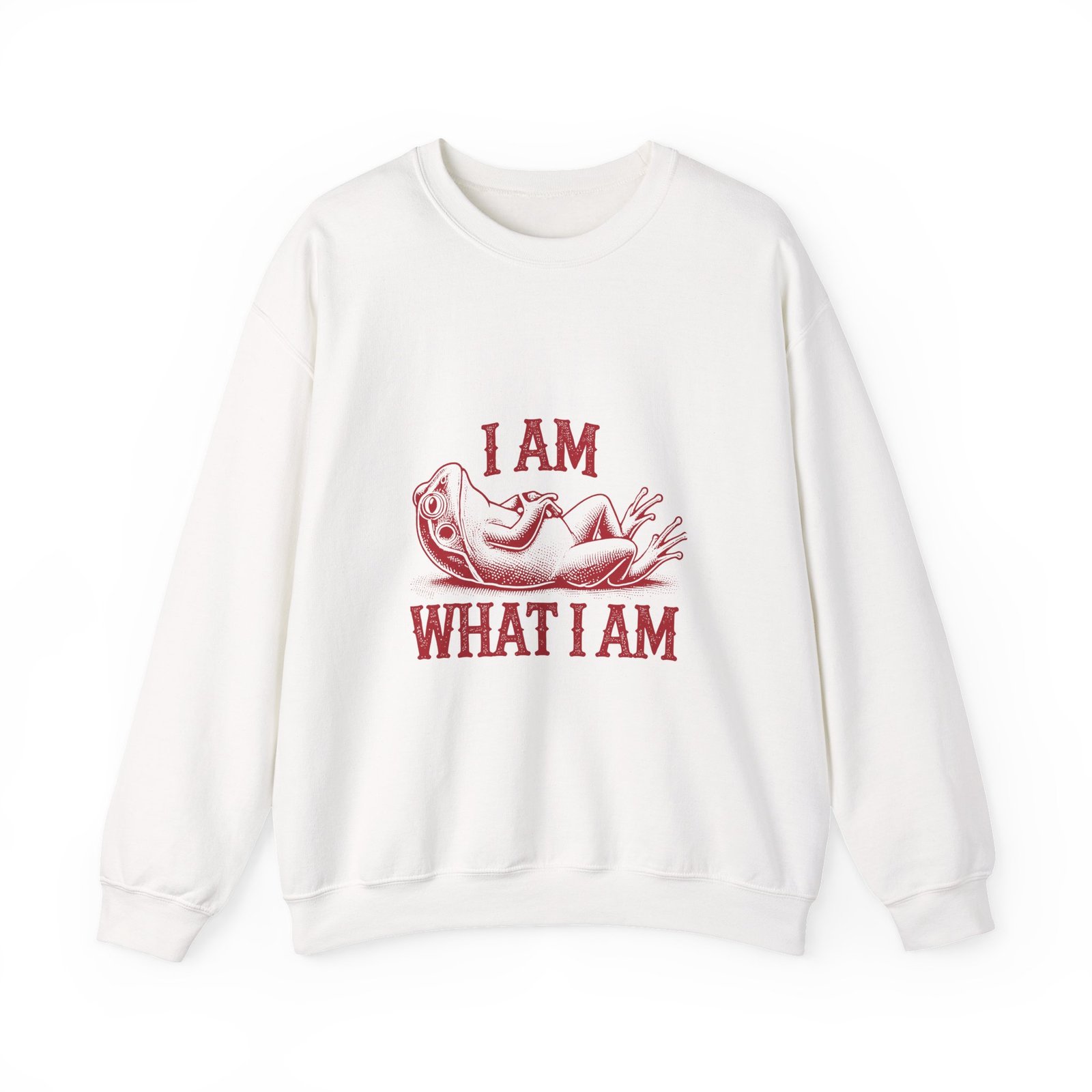 I Am What I Am Red Frog Illustration Bold Statement Design - Sweatshirt