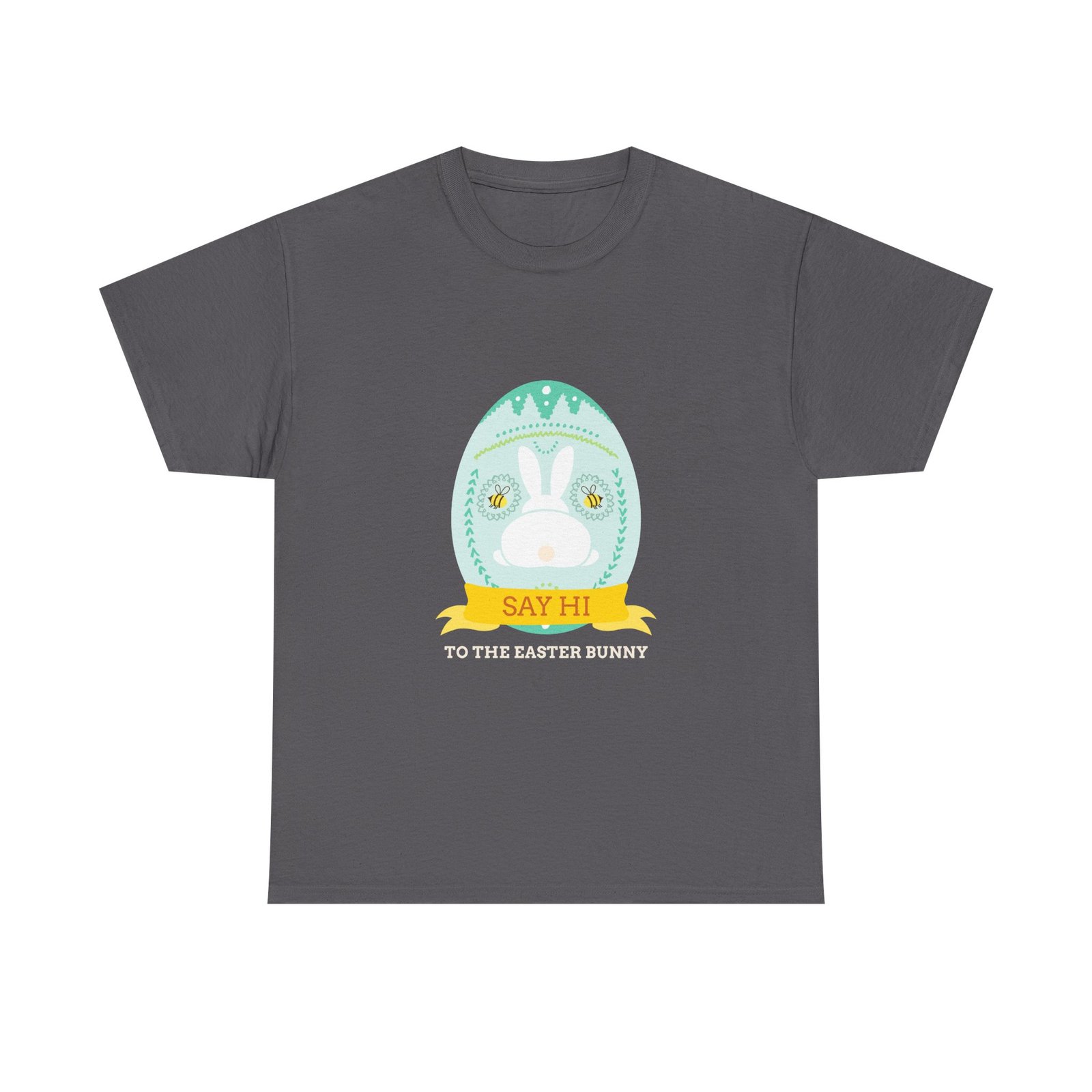Say Hi to the Easter Bunny Cute Cartoon Design - T-shirt - Image 5