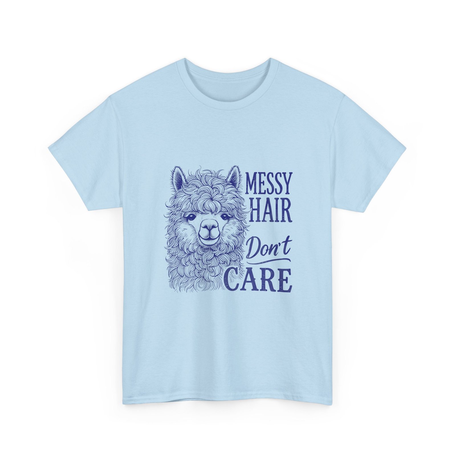 Playful Blue Llama with Messy Hair Illustration - T-shirt - Image 11
